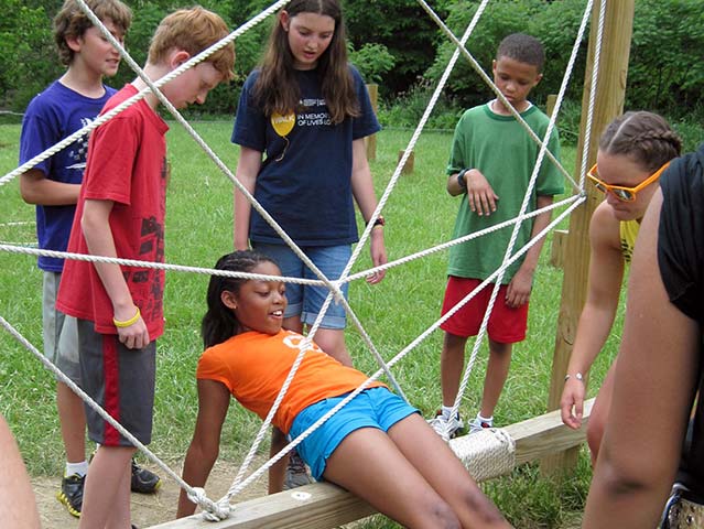 Hiram House campers playing outside activities
